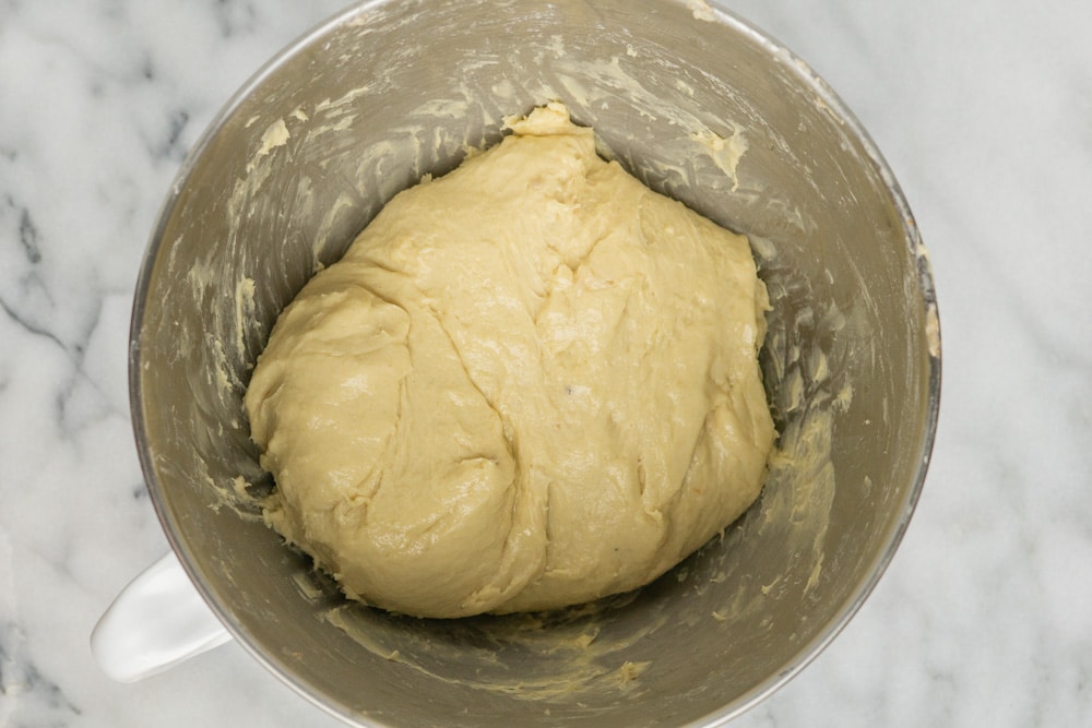 masa de brioche lista para fermentar