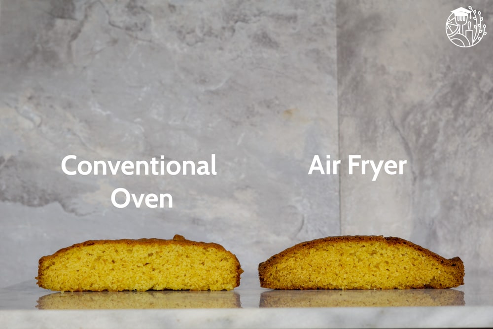 tortas de naranja horneadas en horno convencional vs air fryer